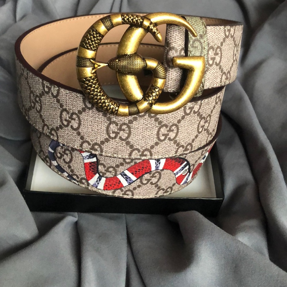 Gucci leather belt with Kingsnake. BRAND NEW